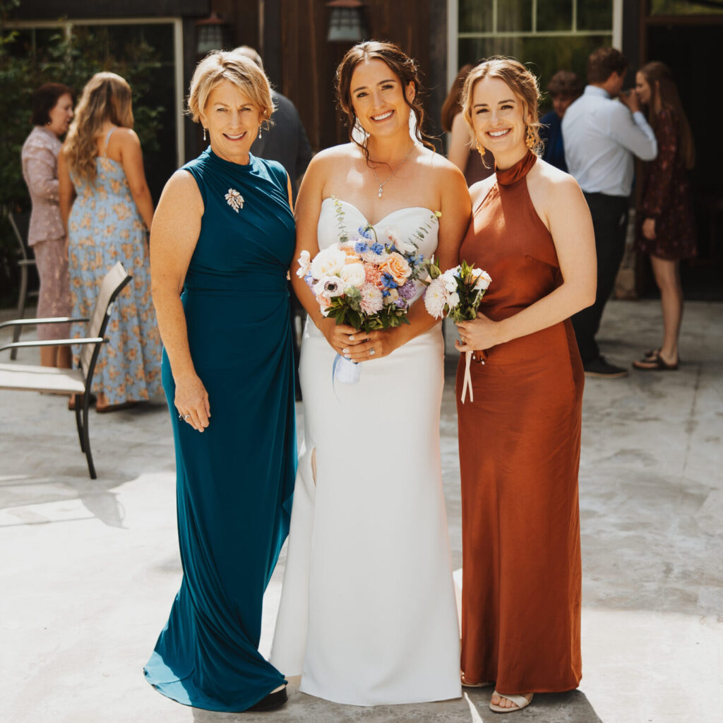 Maria Armstrong with daughters in wedding photo
