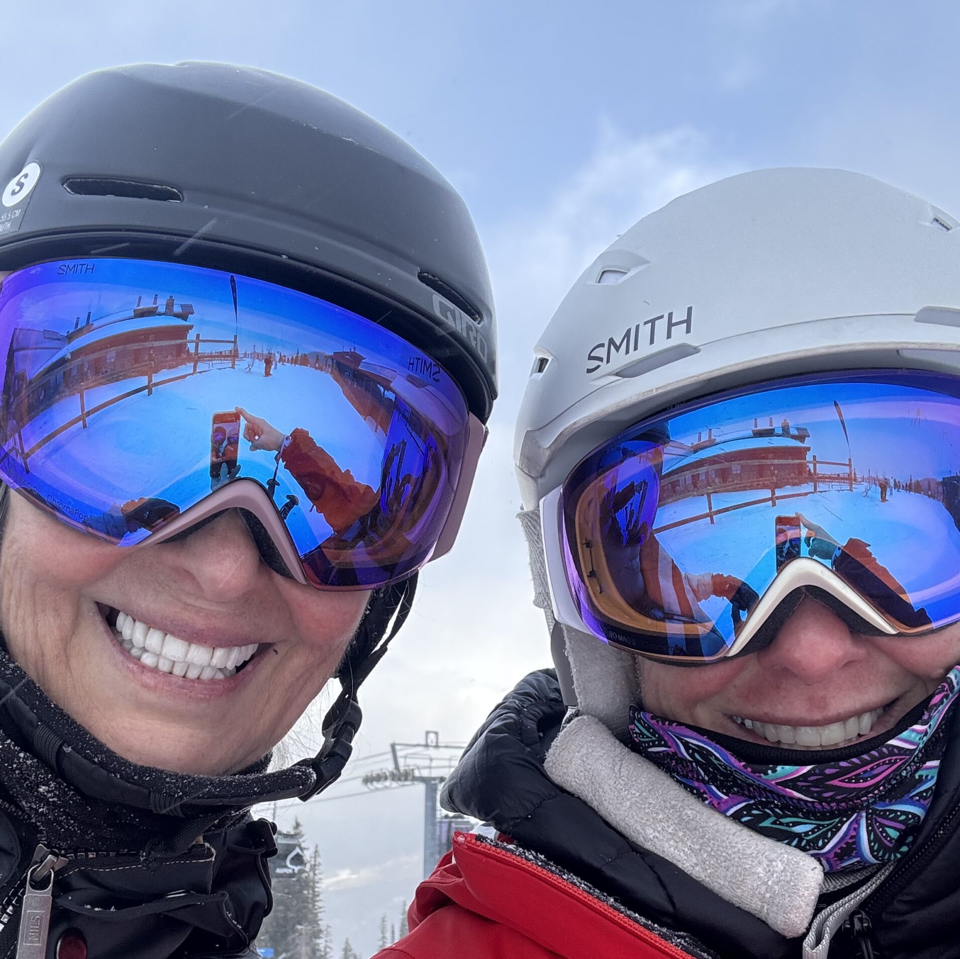 Maria Armstrong and her ski client